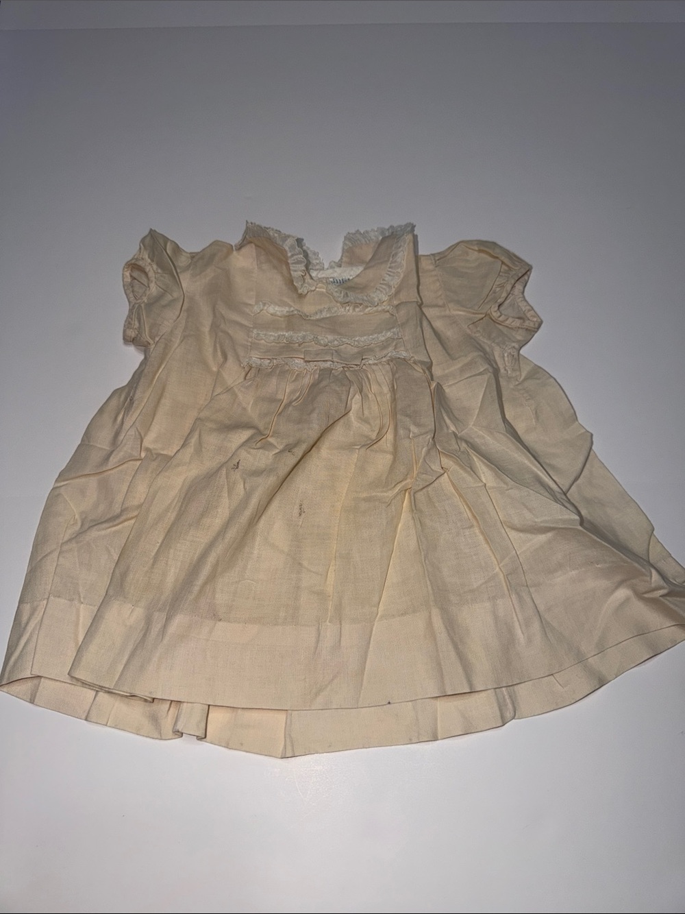 Honeysuckle Fashions Cream Baby Dress - Vintage Label